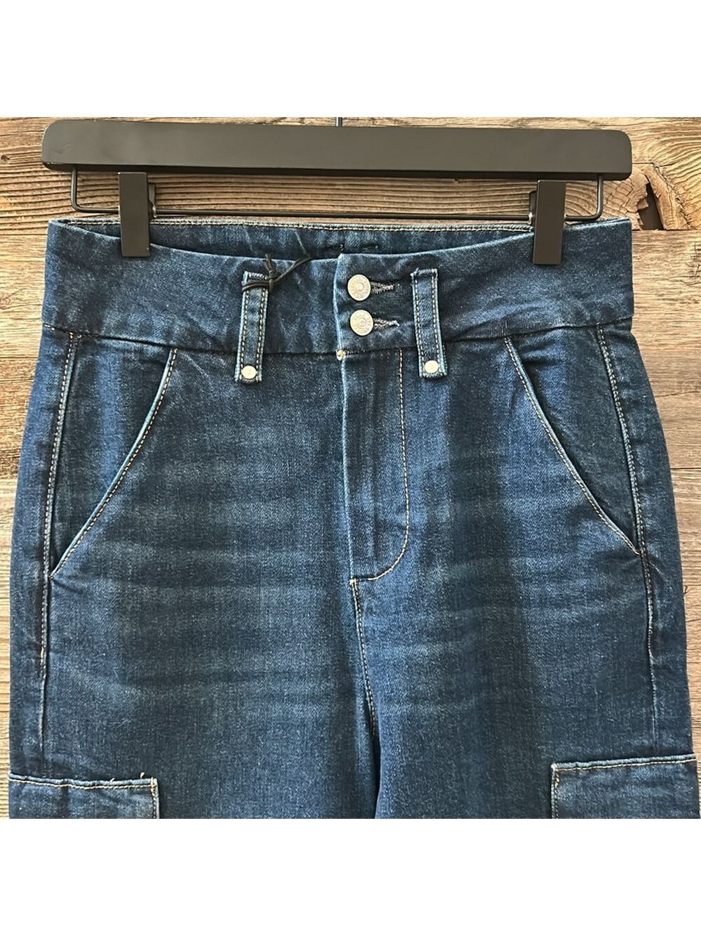 NWT Paige Dion Cargo Pockets Gracie Lou Wide Leg Jean Size 26 - Picture 5 of 13